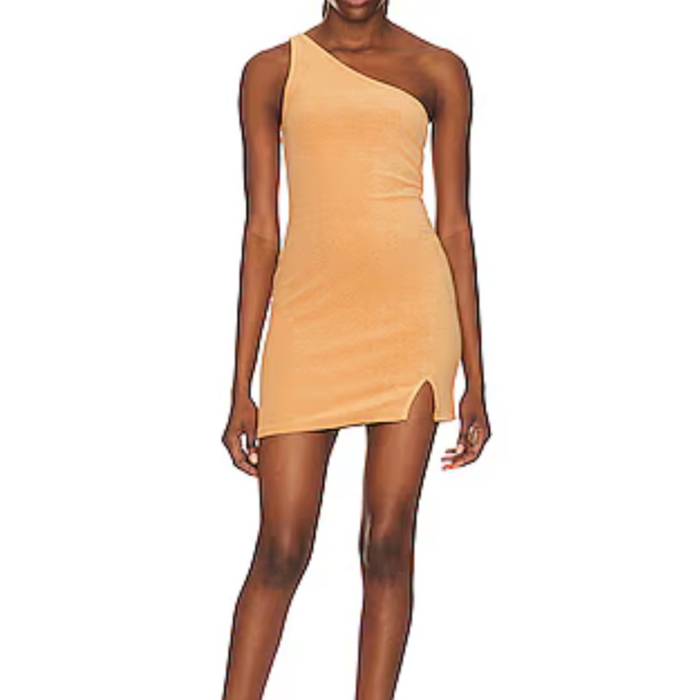 House of Harlow 1960 One-Shoulder Apricot Mini Dress NWT Party Festival Y2K